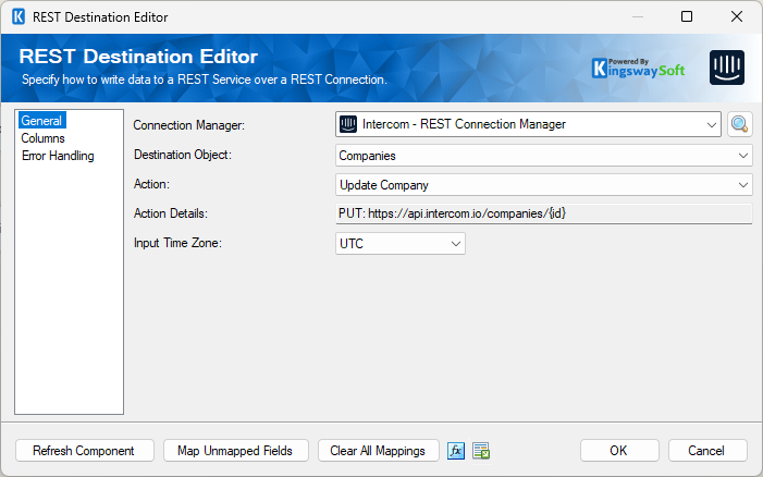 SSIS REST Intercom Destination